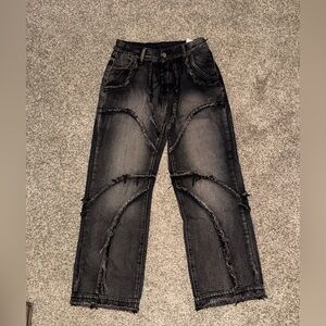 Aelfric Eden Black Frayed Men Jeans